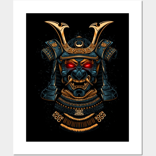 Awesome Samurai Gold Wall Art by albertocubatas